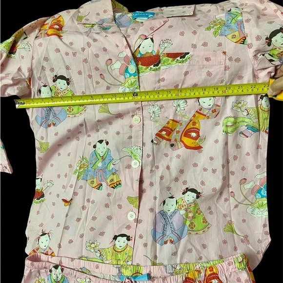 Nick & Nora Big Babies Geisha Pink Floral Pajama Set XXL NWT Vintage Sleepwear - Picture 7 of 9